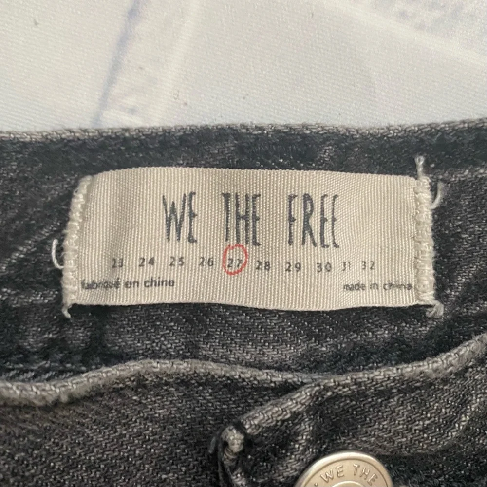 Free People We The Free Gray Faded Denim Cutoff Jean Shorts - Picture 7 of 8